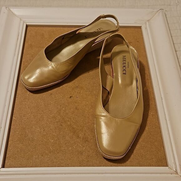 Sesto Meucci pale gold sling back shoes size 7 - Picture 1 of 10